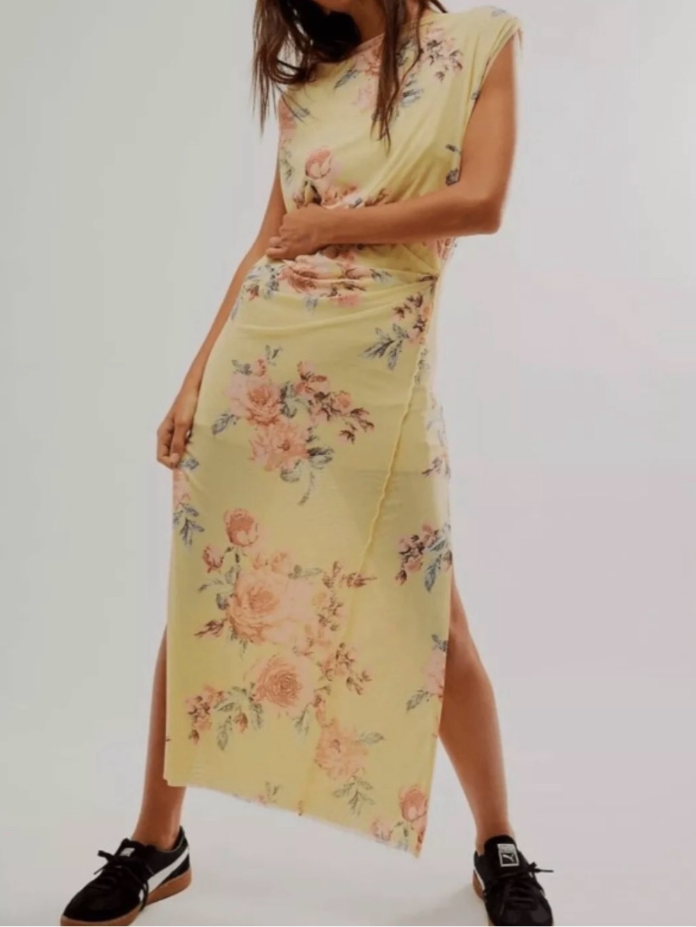 Free People Carmel Yellow Midi Dress